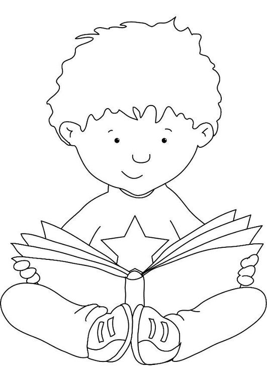 531x750 Coloring Pages Reading A Girl Reading A Book Coloring Page Free