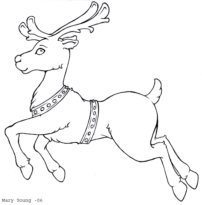 800x812 Flying Reindeer Coloring Pages