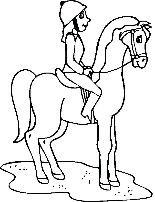 635x824 Girl Riding Horse Coloring Pages Horseback Magnificent Pictures