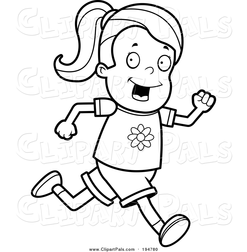 1024x1044 Pal Clipart Of A Lineart Running Girl