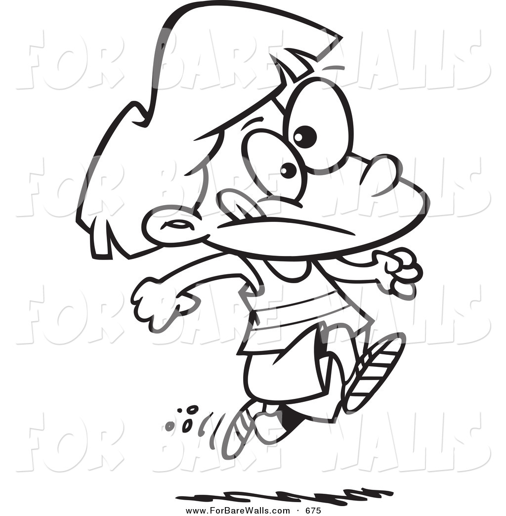 1024x1044 Printable Illustration Of A Coloring Page Of A Girl Running
