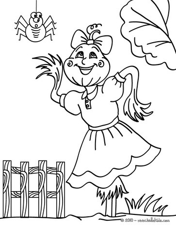363x470 Scarecrow And Spider Coloring Pages