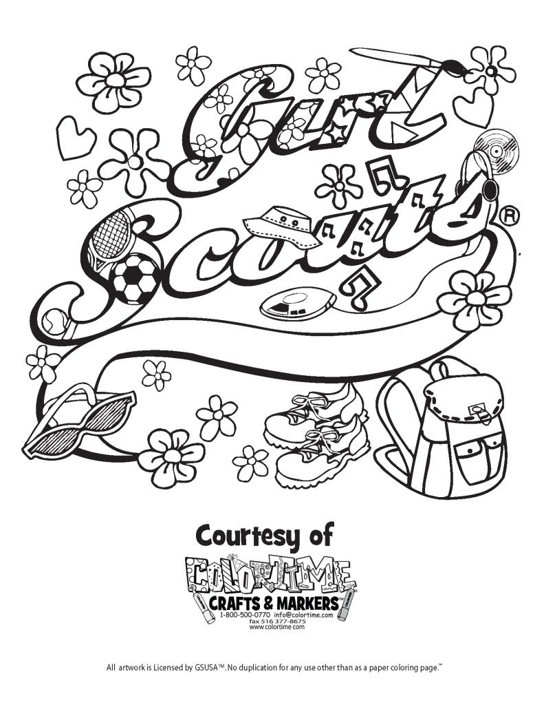 791x1024 Awesome Girl Scout Law Coloring Pages Collection Free Coloring Book