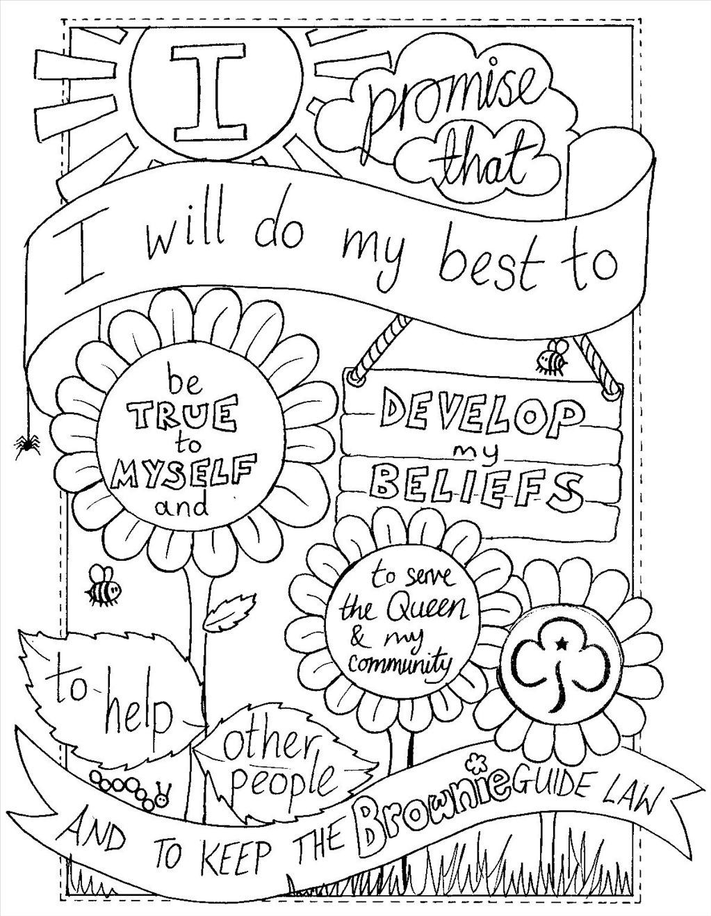 1023x1318 Girl Scout Coloring Pages Brownie Scouts Selling Cookies Page Free