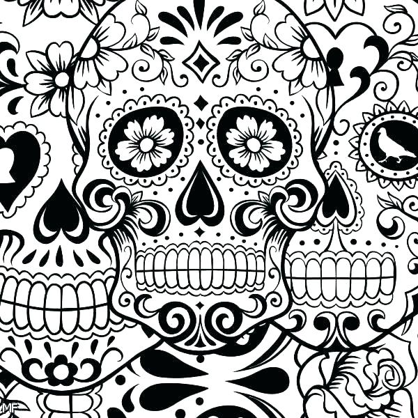 600x600 Girl Skull Coloring Pages Free Coloring Sugar Skull Coloring Pages