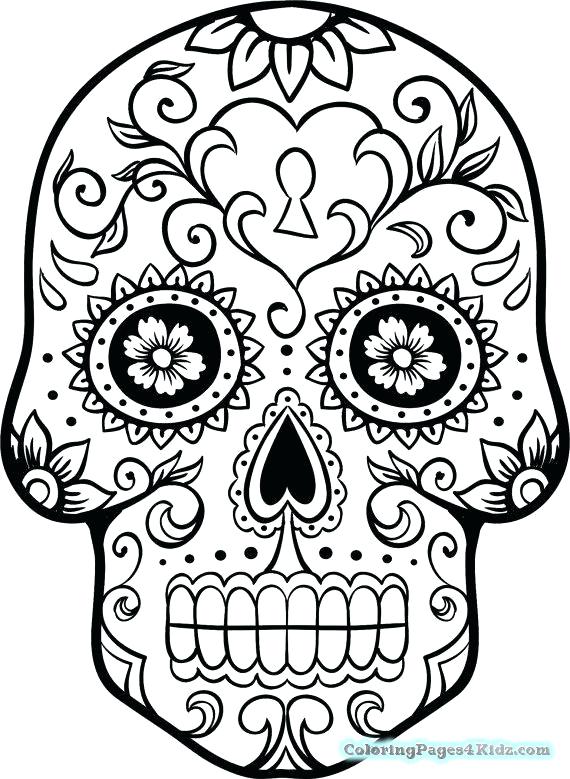 570x779 Skull Color Pages Girl Skull Coloring Pages Skull Printable