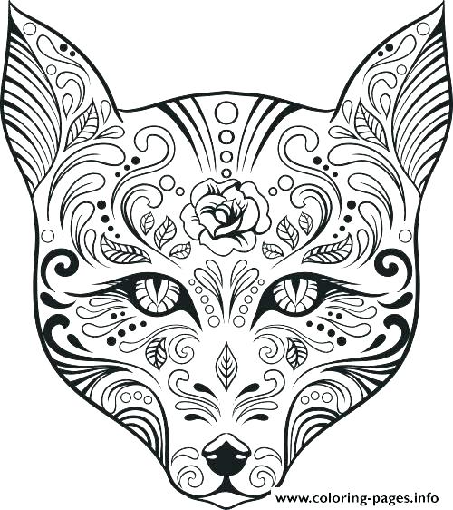 500x562 Sugar Skull Coloring Pages Printable Medium Size Of Sugar Skull