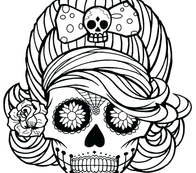 678x600 Candy Skull Coloring Pages