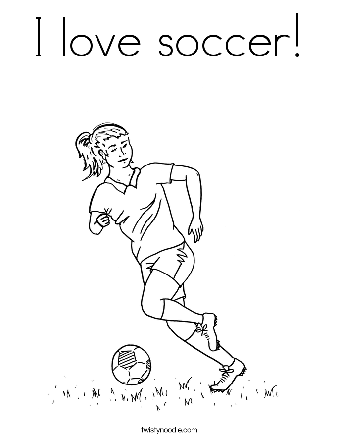 685x886 I Love Soccer Coloring Page