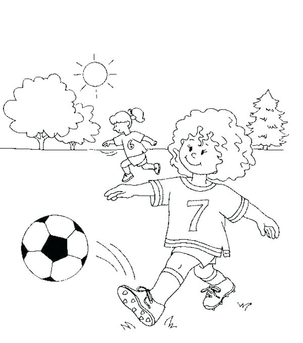 600x678 Soccer Girl Coloring Page Coloring Pages Soccer Soccer Coloring