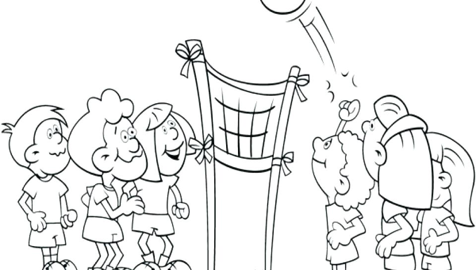 960x544 Coloring Pages Online Volleyball Girl In Bathing Suit Playing