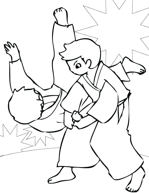 618x800 Outstanding Cartoon Girl Coloring Pages Karate Coloring Page