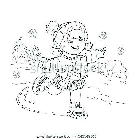 450x470 Sports Coloring Page Coloring Page Outline Of Cartoon Girl Skating