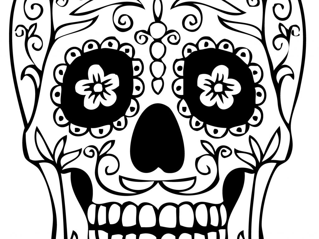 1024x768 Plain Ideas Sugar Skull Coloring Pages Girl Sugar Skull Coloring