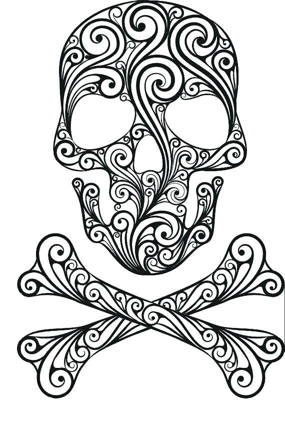 570x849 Sugar Skull Coloring Pages Printable Sugar Skulls Coloring Pages