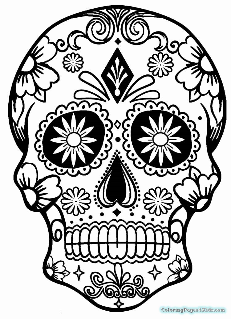 750x1033 Girl Sugar Skull Coloring Pages Coloring Pages For Kids