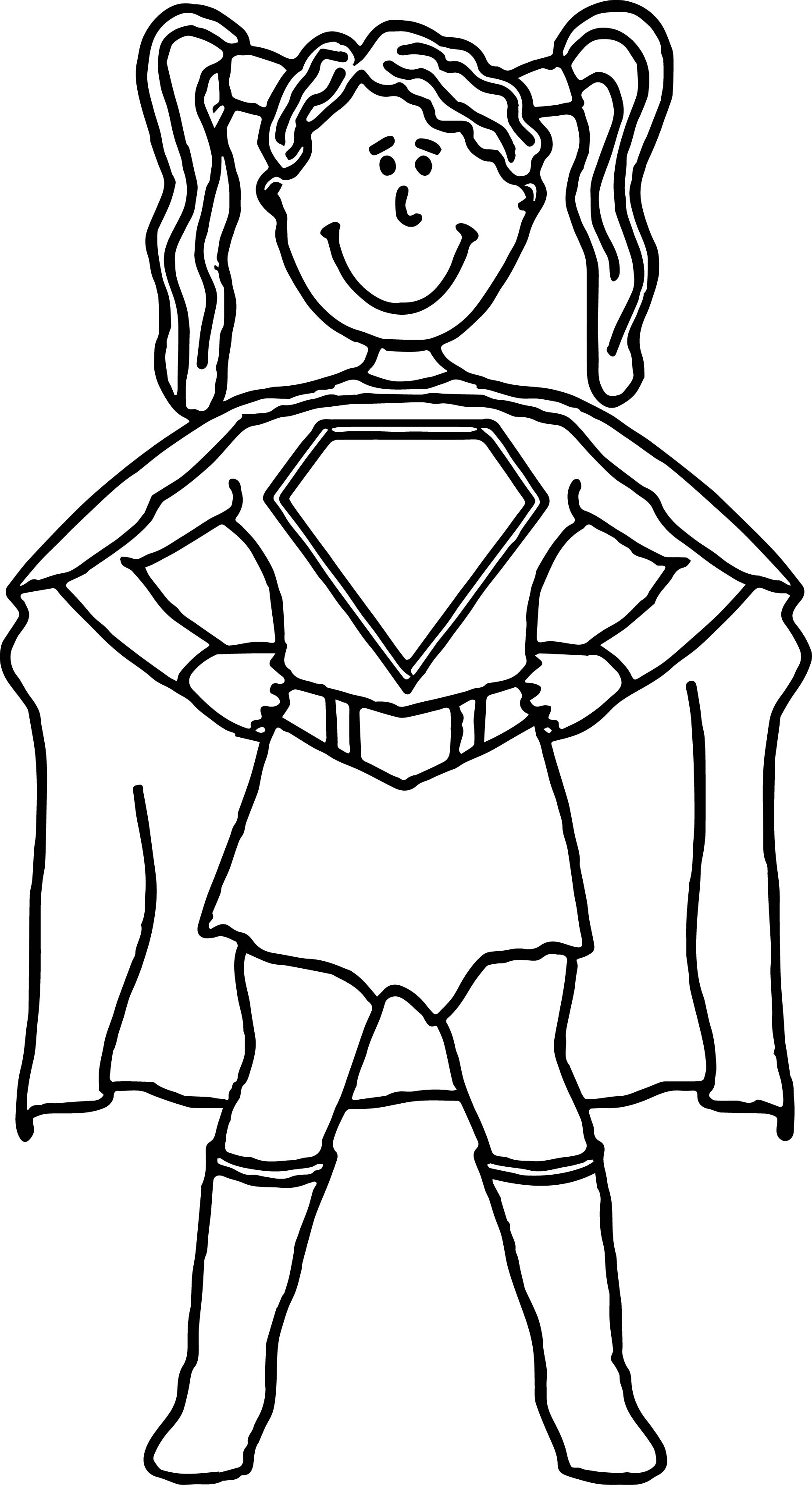 1852x3388 Girl Superhero Coloring Page Collection