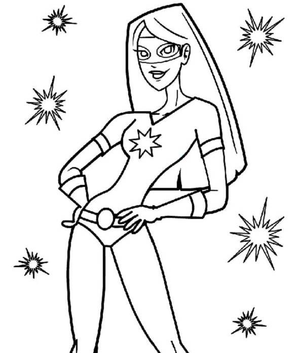 600x695 Female Superhero Coloring Pages