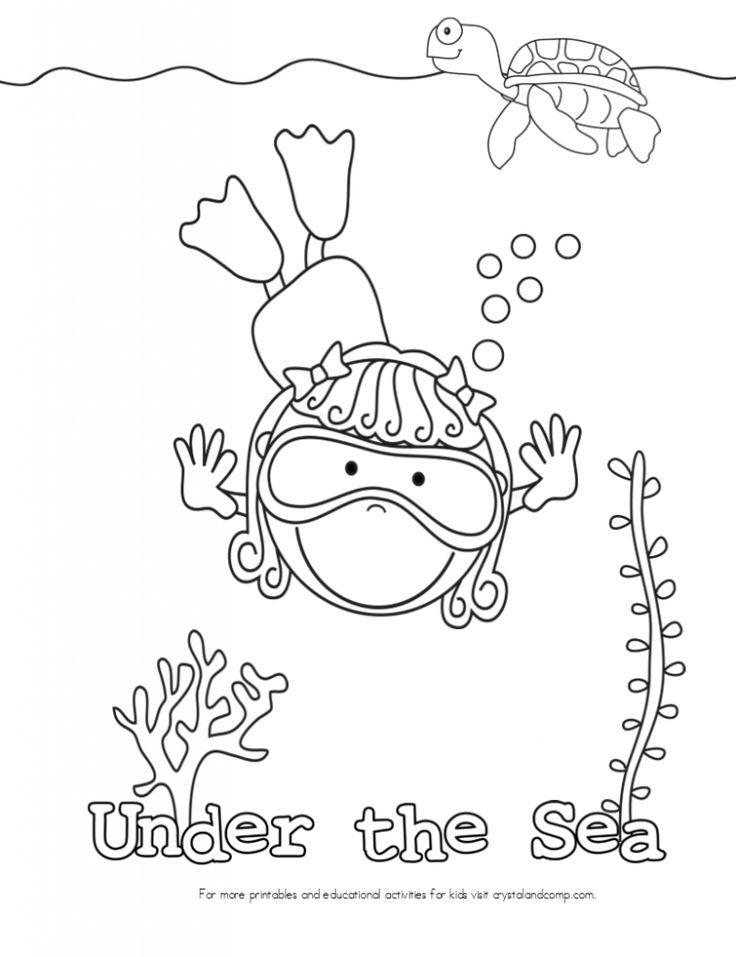 736x957 Kid Color Pages Under The Sea Vbs Ocean And Camping