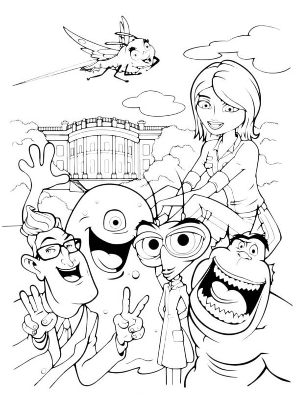 600x826 Picture Of Monster Vs Aliens Coloring Page Color Luna