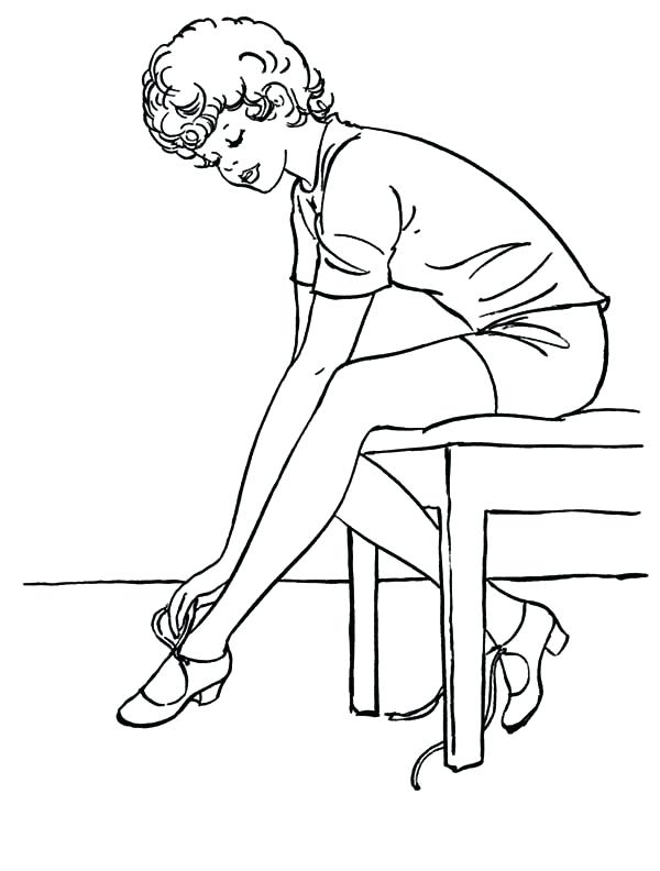 600x792 Shoes Coloring Pages Ballet Girl Ballerina Girl Put On Ballet