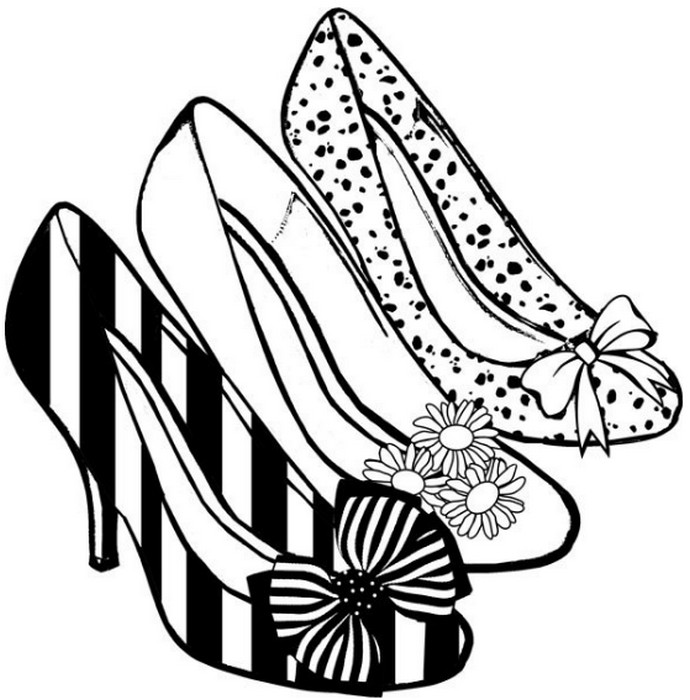 690x700 Adult Coloring Pages Shoes