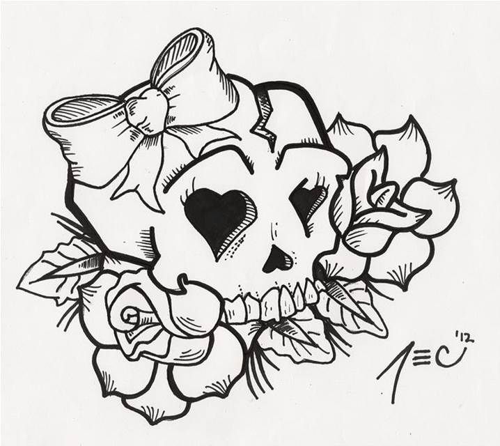 718x640 Girly Sugar Skull Coloring Pages