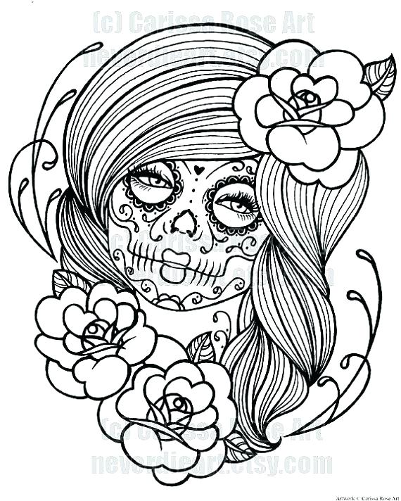 570x712 Skull Coloring Page Sugar Skull Coloring Pages And Find More