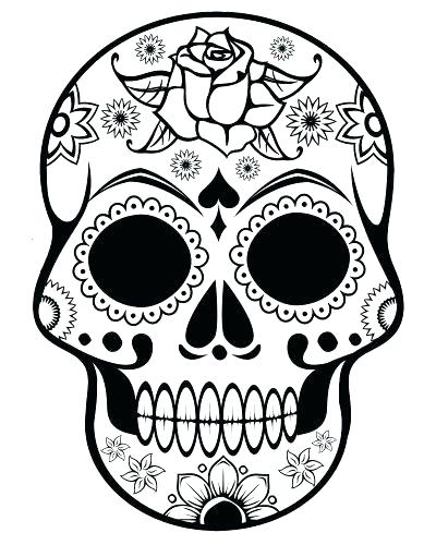 400x500 Skull Coloring Pages To Print Skull Color Pages Printable Rose