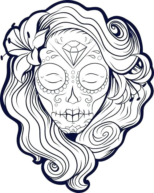 500x626 Skulls Coloring Pages Skull Coloring Pages For Adults