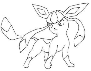 300x233 Pokemon Coloring Pages Glaceon Eeveelutions Eevee Evolutions