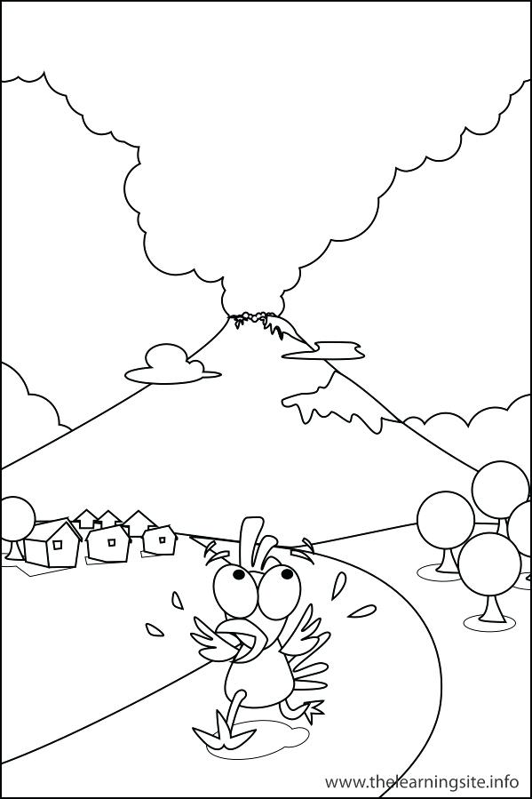 599x899 Learning Site Coloring Page Outline Nature Volcano Free Printable