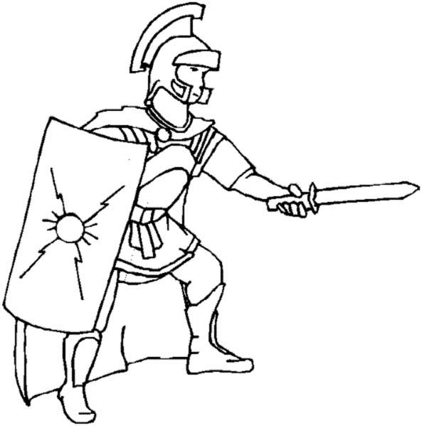 600x602 Roman Gladiator Coloring Pages