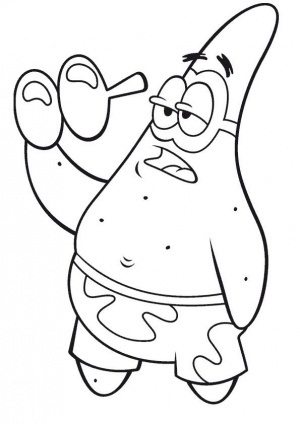 300x424 Patrick With Glasses Coloring Page Boys Pages