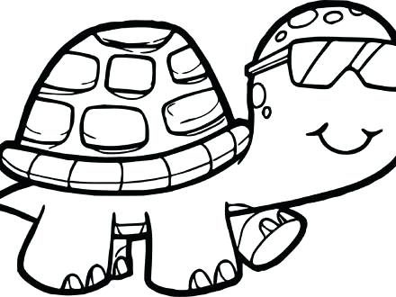 440x330 Tortoise Coloring Page Glasses Tortoise Turtle Coloring Page