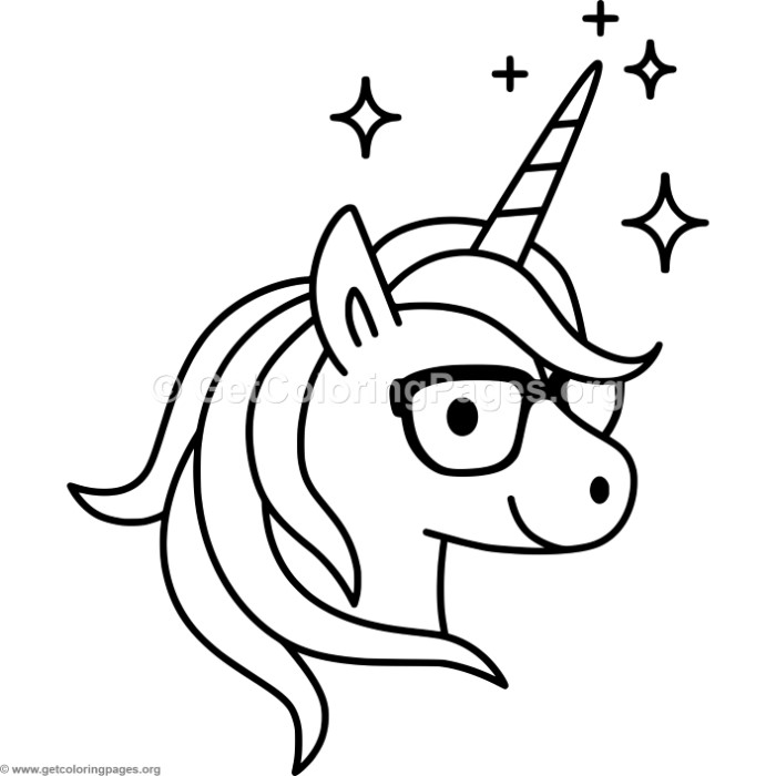 700x700 Unicorn With Glasses Coloring Pages