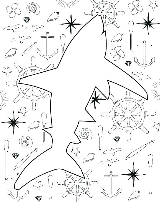 547x687 Sea Creatures Coloring Pages Coloring Shark Ocean Creatures