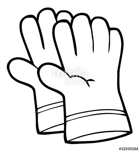 459x500 Coloring Page Outline Of A Pair Of Gardening Hand Gloves Stock