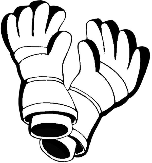 600x645 Winter Gloves Coloring Page