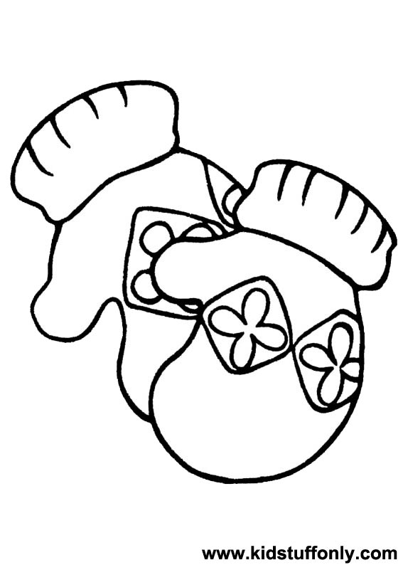 567x794 Winter Gloves Coloring Pages