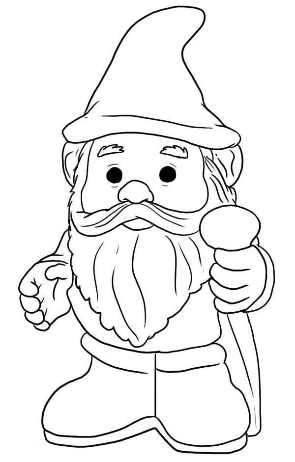 600x941 Gnome With Pointy Hat Coloring Page Woodland Creatures