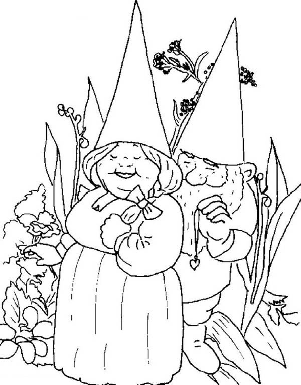 600x766 Garden Gnome Coloring Pages David The Gnome Watering His Garden