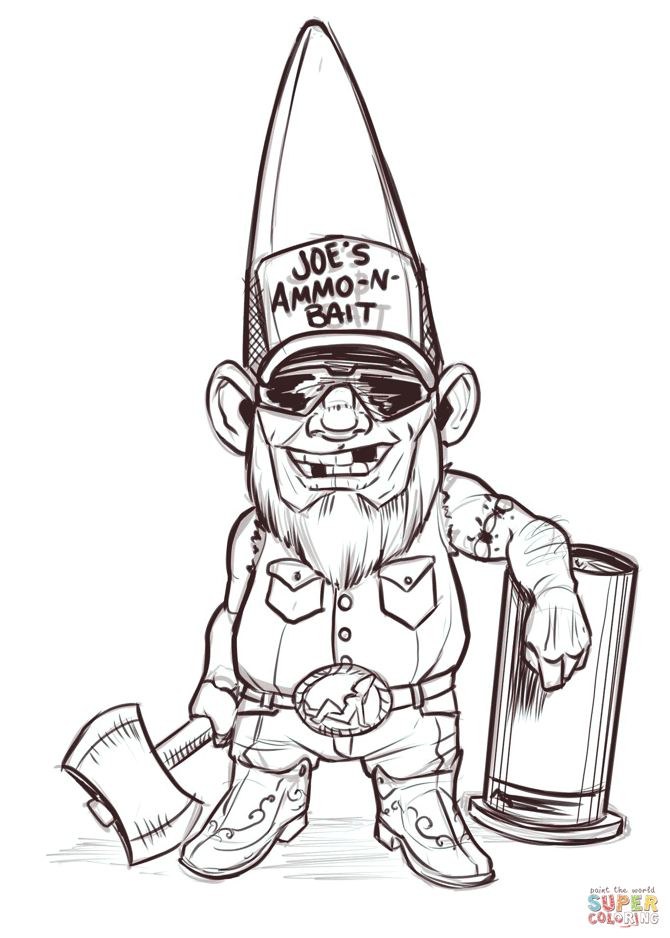 1371x1920 Redneck Gnome Coloring Page Free Printable Pages