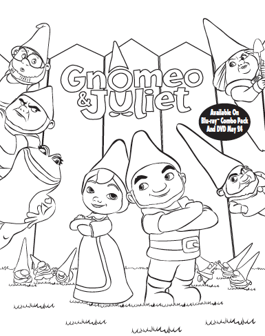 385x487 Gnomeo And Juliet Activity And Coloring Sheets Birthday Ideas
