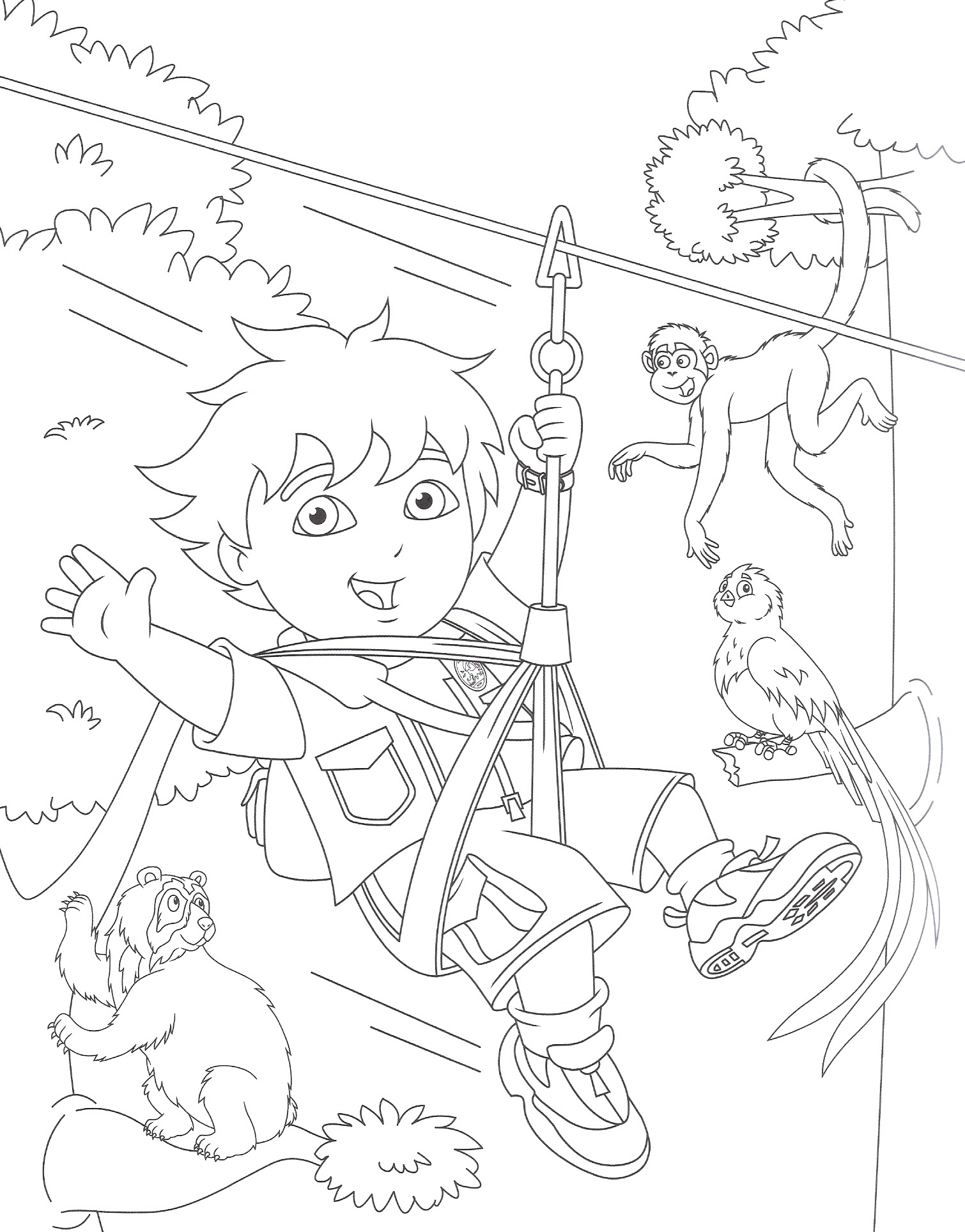 1510x1928 Go Diego Coloring Pages Free Printable For Kids Arilitv Go Go