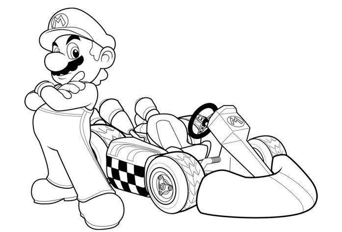 697x472 Mario Kart Coloring Pages