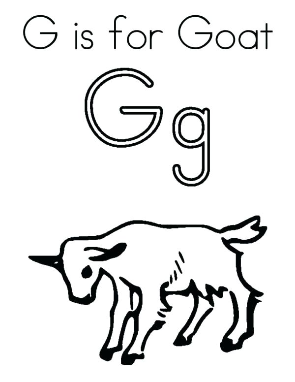 600x776 Letter G Coloring Pages G Coloring Page Letter G Is For Goat