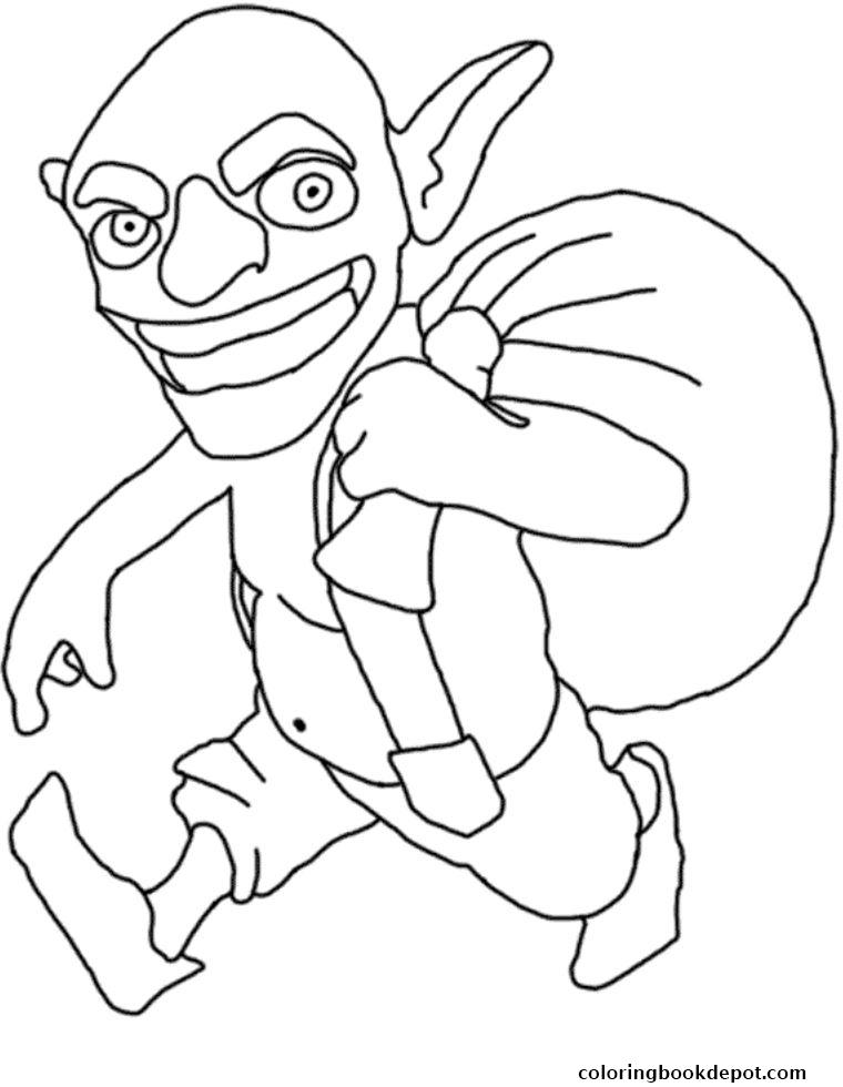 760x980 Goblin Clash Of Clans Coloring Pages