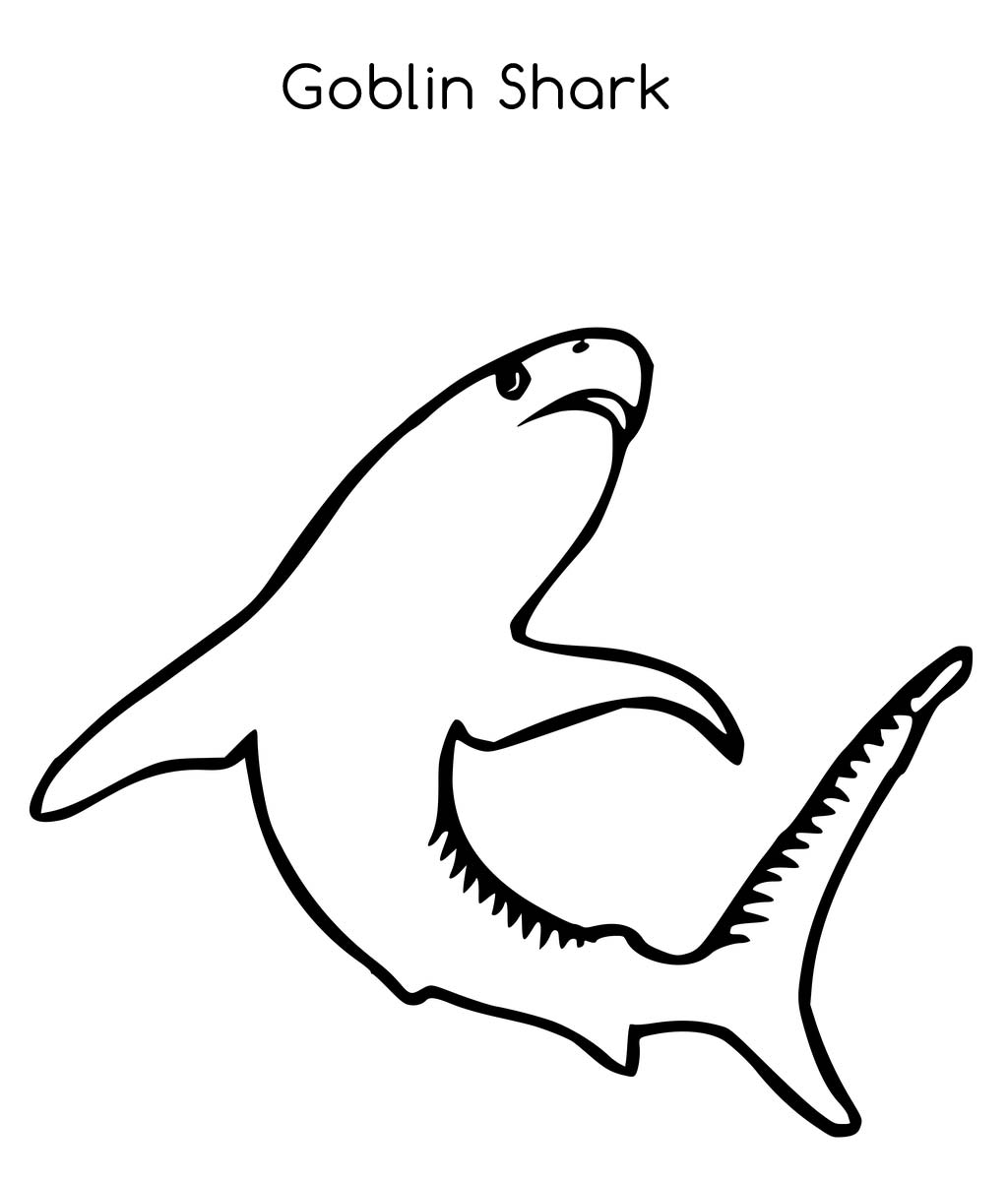 1024x1200 Goblin Shark Coloring Pages