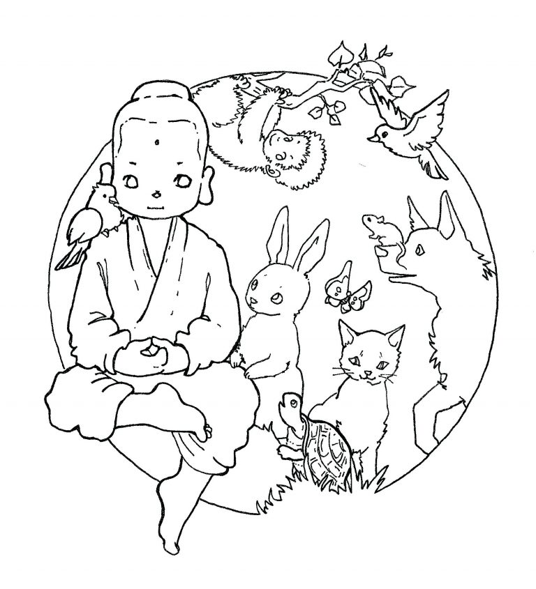 768x845 Coloring Page God Created Animals Best Of Copy Buddha Pages